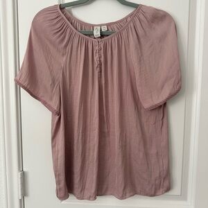 Joie Satin Shortsleeve Embroidered Short sleeve Blouse